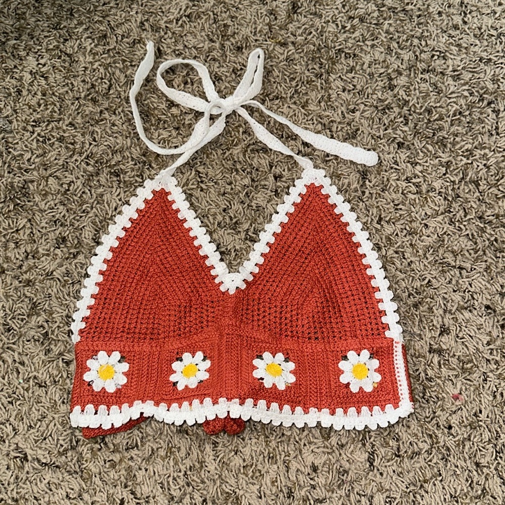 india boutique open back crochet halter top